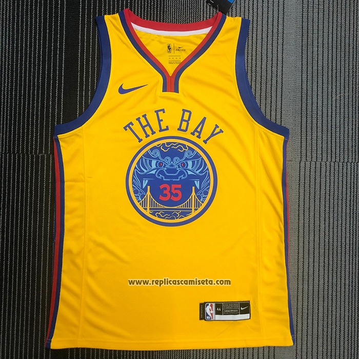 Camiseta Golden State Warriors Kevin Durant #35 Ciudad Amarillo